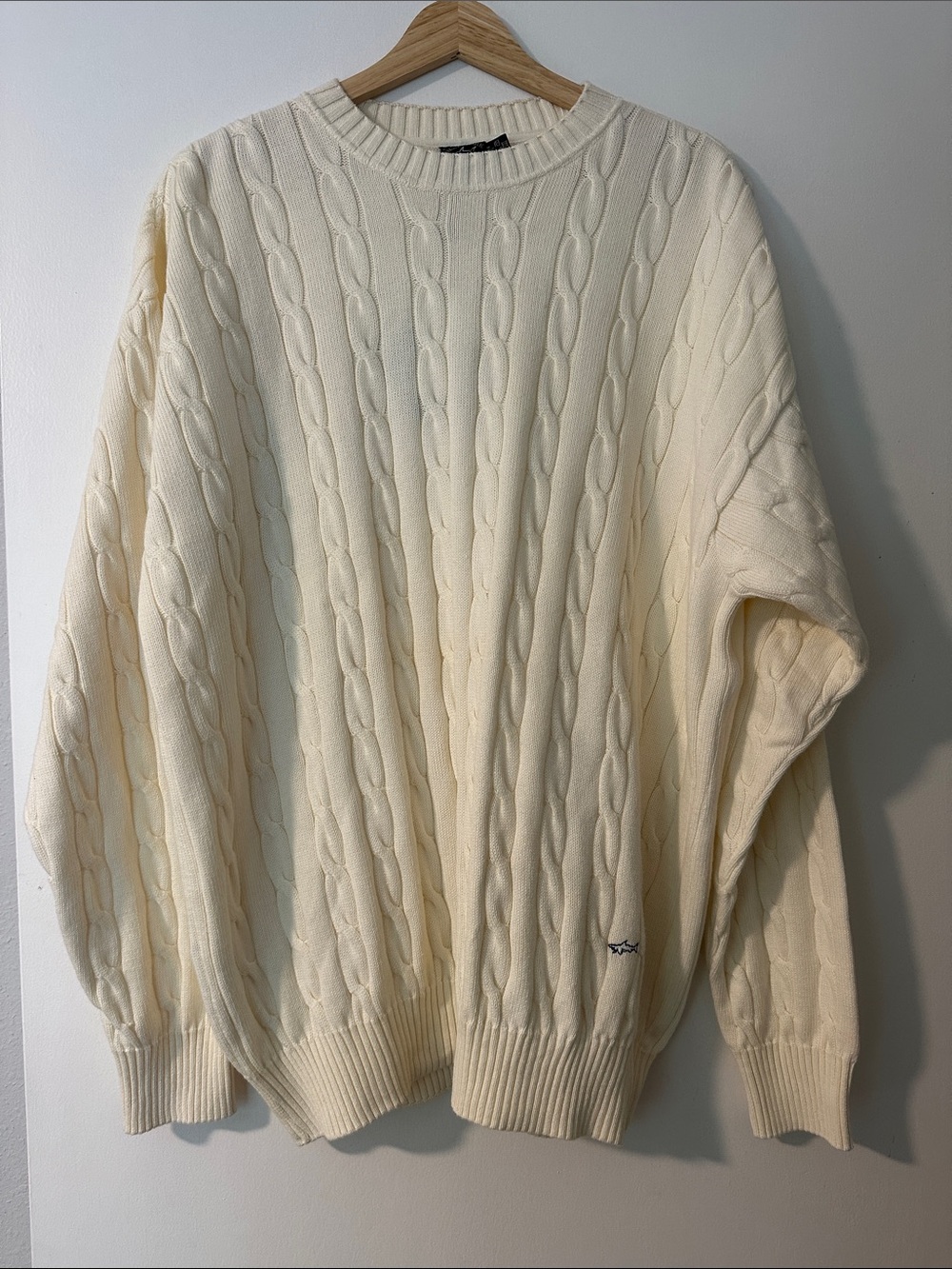 NWT Paul & Shark Yachting Cream Cable Knit Sweater 100% Cotton Made in Italy